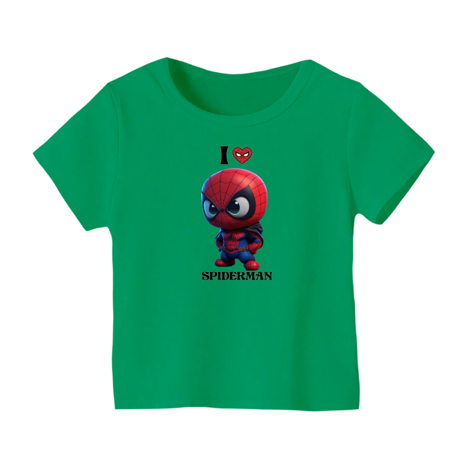 تی شرت آستین کوتاه بچگانه مدل مرد عنکبوتی کد 20 رنگ سبز