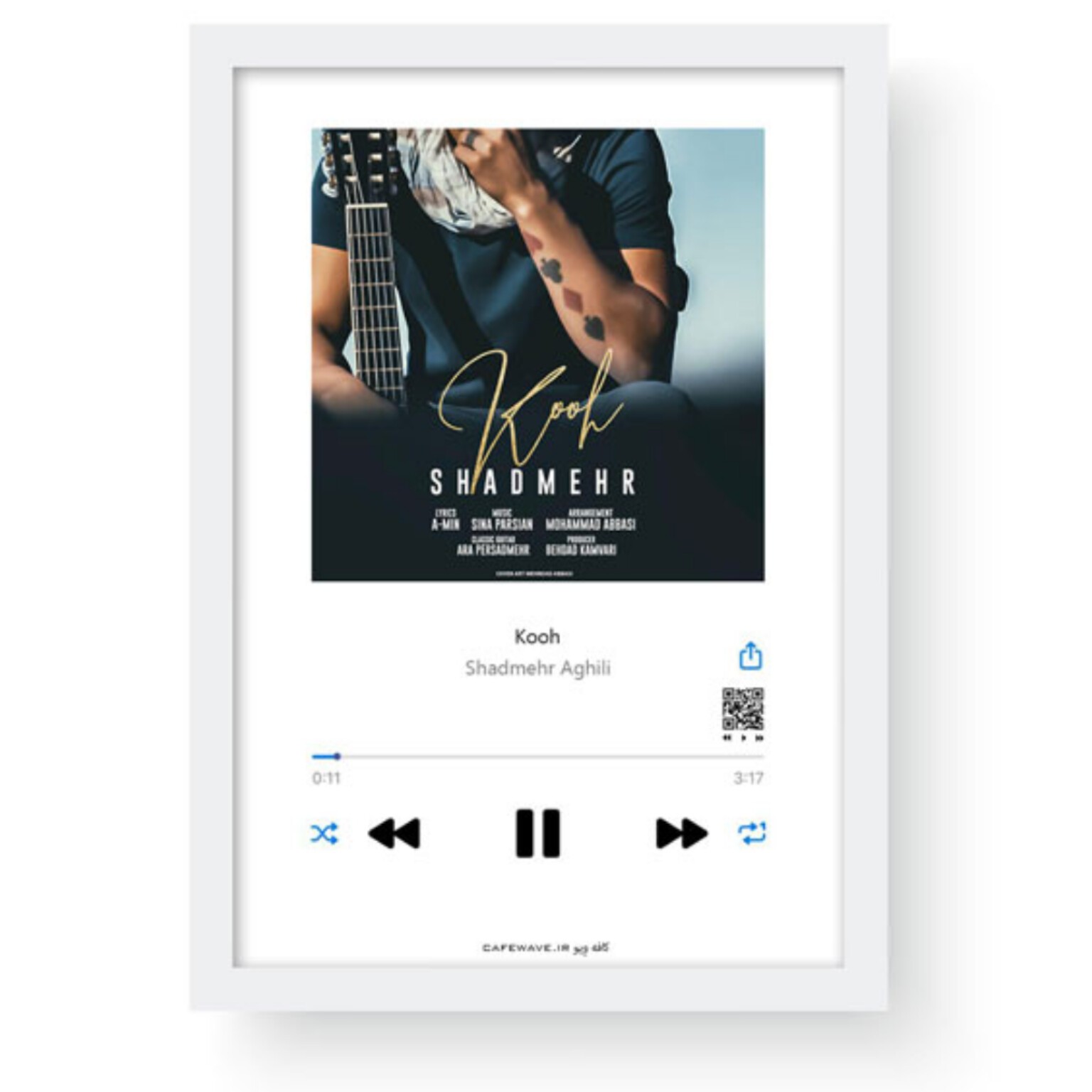 تابلو موزیکال یا صوتی با کد QR..با طرح و موزیک دلخواه خودتون سایز16در21 ..دکوری.ارسال رایگان