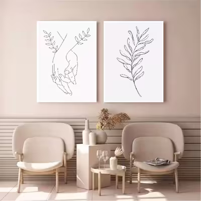 تابلو طرح لاین آرت کد DT104 مجموعه 2 عددی