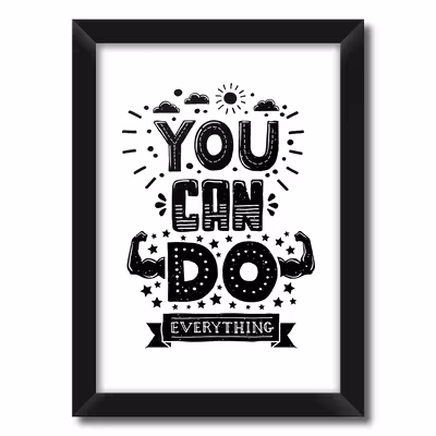 تابلو فنچ آرت طرح You Can Do کد QT102 F-BW