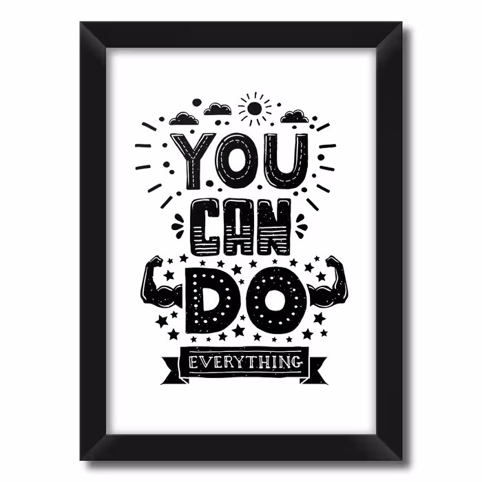 تابلو فنچ آرت طرح You Can Do کد QT102 F-BW