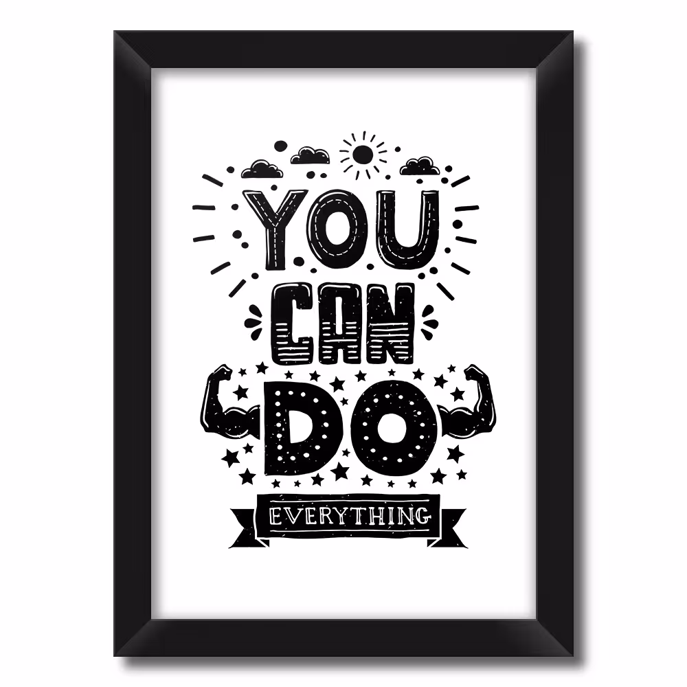 تابلو فنچ آرت طرح You Can Do کد QT102 F-BW