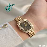 خرید ساعت زنانه مارک longines صفحه مستطیلی دور نگین کد 1915177 - ردگل