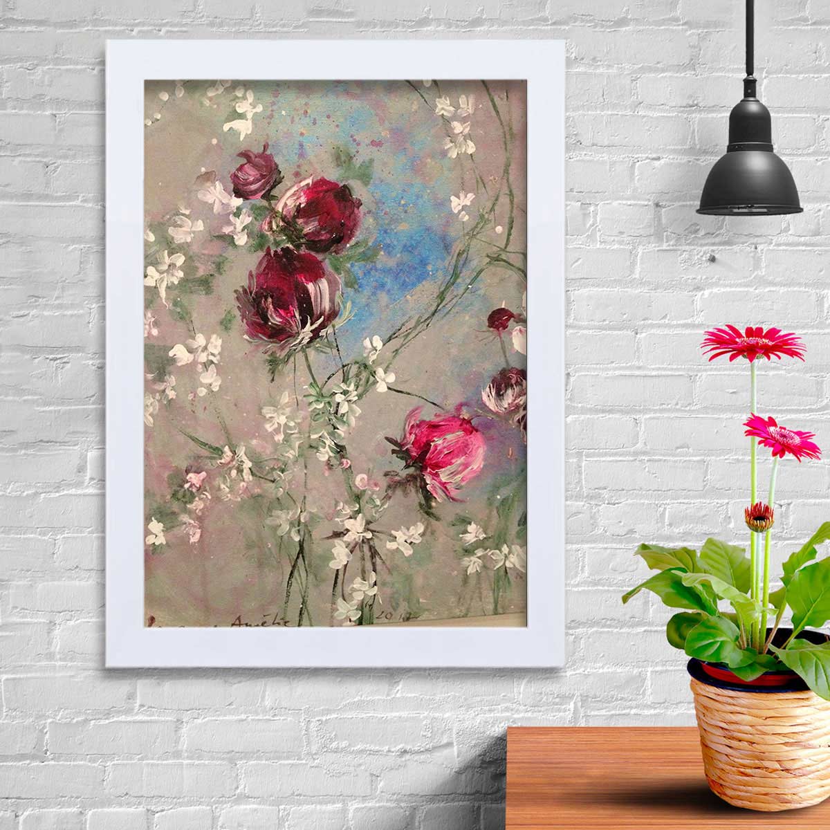 تابلو گالری استاربوی طرح گل مدل هنری KL151