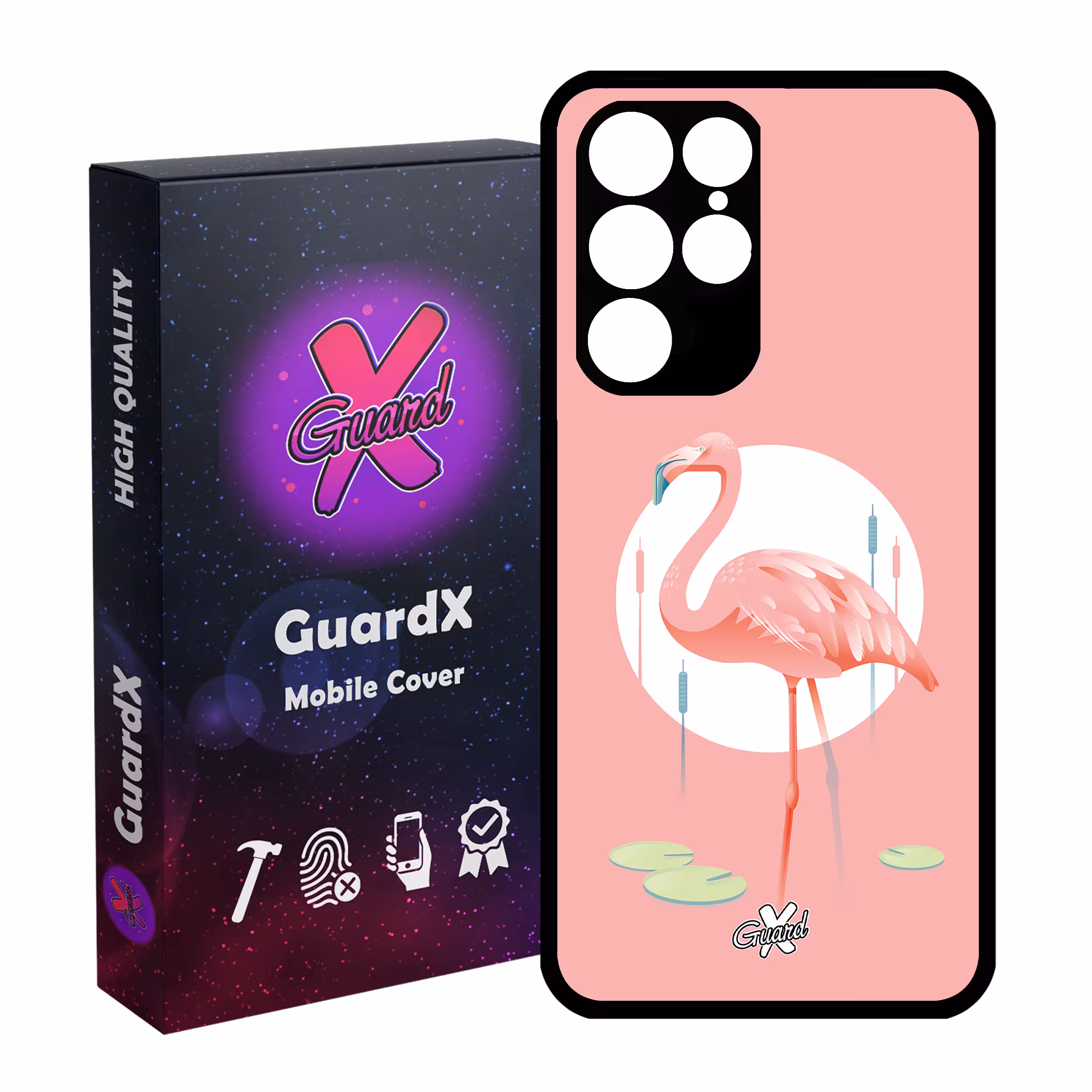 کاور گارد ایکس طرح Flamingo مدل Glass10084 مناسب برای گوشی موبایل سامسونگ Galaxy S22 Ultra