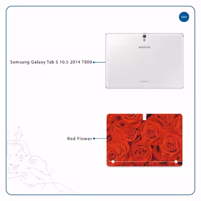 برچسب پوششی ماهوت مدل Red-Flower مناسب برای تبلت سامسونگ Galaxy Tab S 10.5 2014 T800