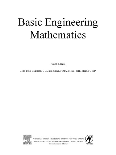 خرید و دانلود نسخه کامل کتاب Basic Engineering Mathematics, Fourth Edition