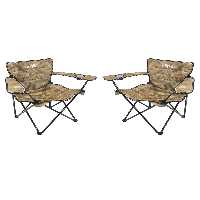 صندلی کمپ چند رنگ مردانه و زنانه کمپینگ لوکس با فنجان های تاشو استتار 2 قطعه GRAY WOLF