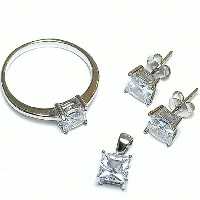 نیم ست نقره جواهری آبکاری رادیوم 17