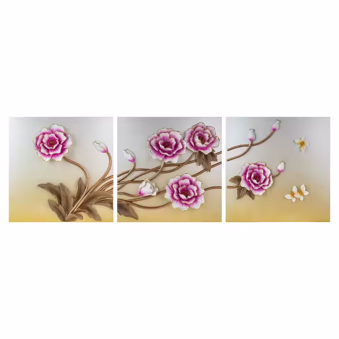 تابلو 3 تکه دکوراد مدل Rose 5