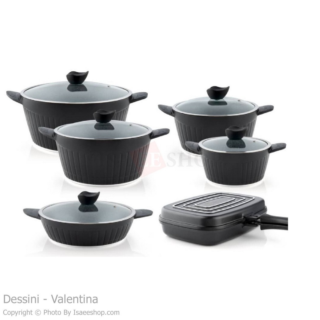 سرویس قابلمه دسینی ولنتینا 12 پارچه مشکی