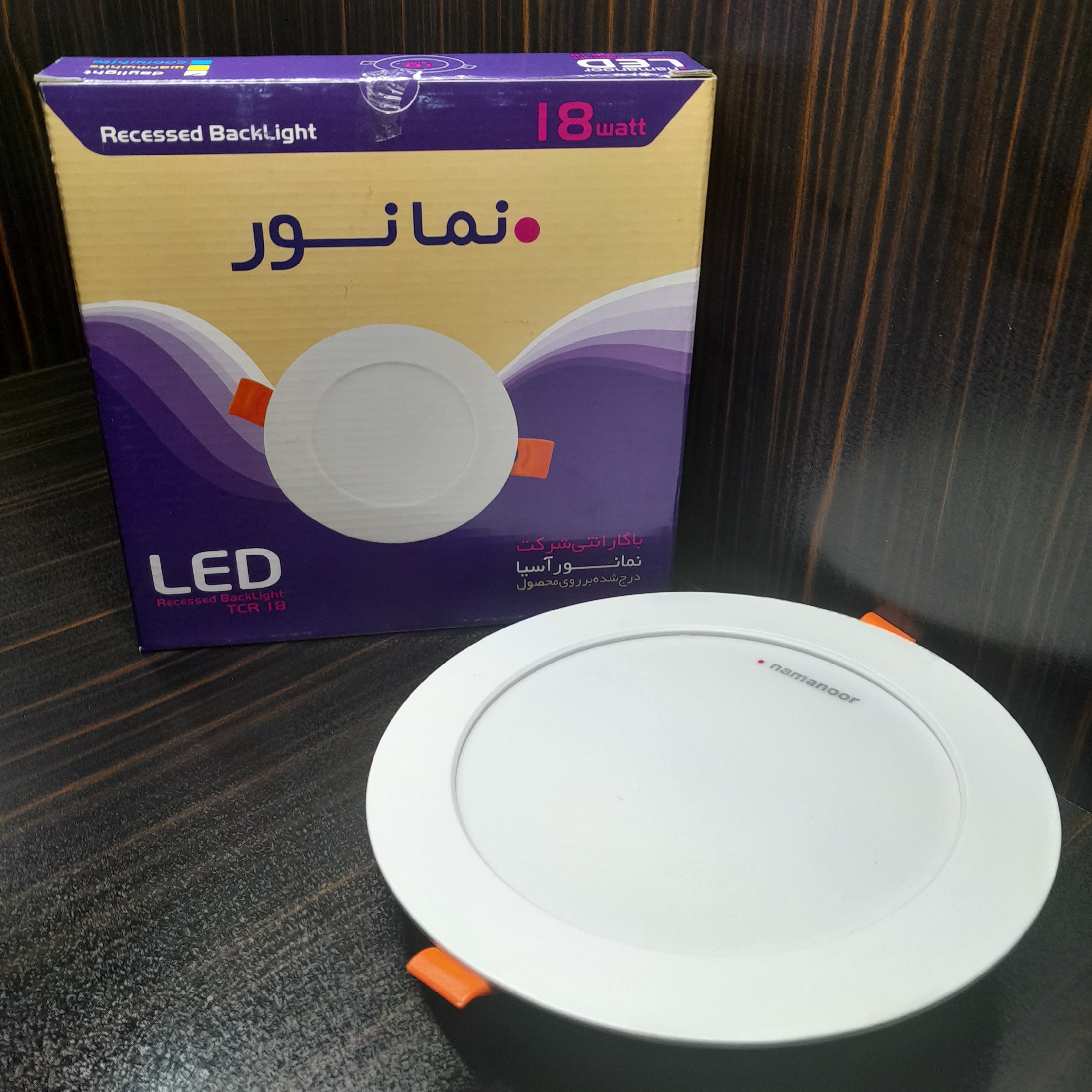 پنل 18 وات گرد سوها نمانور در رنگهای مهتابی افتابی با گارانتی 15 ماهه تعویض در بسته 10 عددی
