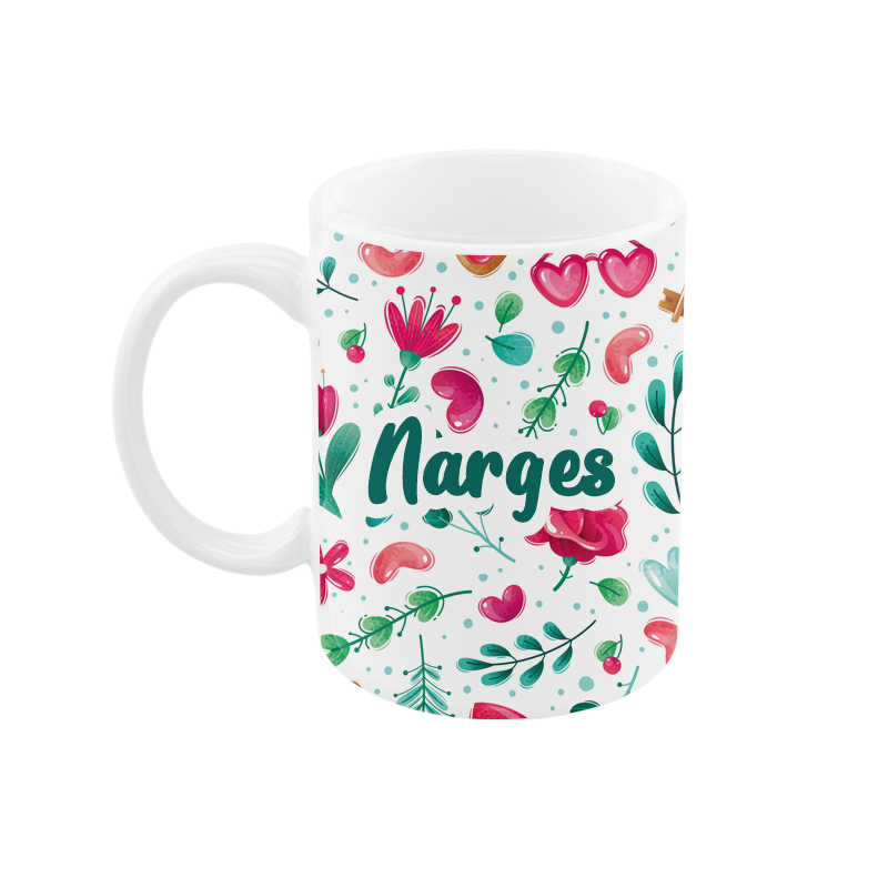 ماگ رژارت مدل اسم نرگس