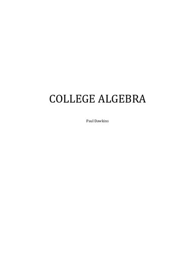 خرید و دانلود نسخه کامل کتاب College Algebra