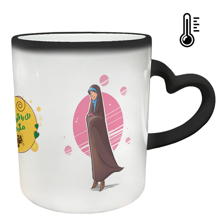 ماگ حرارتی مدل دسته قلبی طرح عاشقانه کد 252