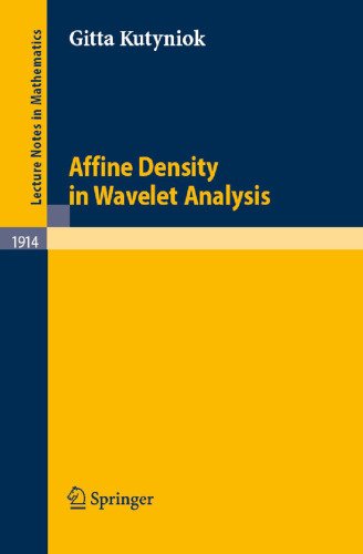 خرید و دانلود نسخه کامل کتاب Affine Density in Wavelet Analysis