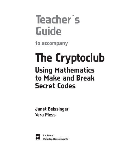 خرید و دانلود نسخه کامل کتاب The Cryptoclub Teachers Guide