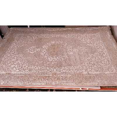 فرش ماشینی زمرد مشهد مدل 21005 زمینه بژ