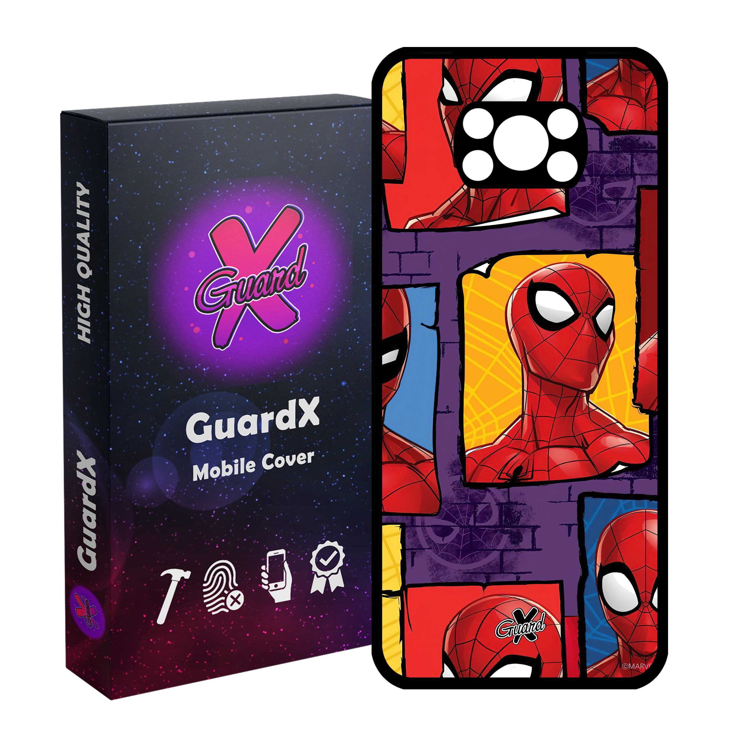 کاور گارد ایکس طرح مرد عنکبوتی مدل Glass10501 مناسب برای گوشی موبایل شیائومی Poco X3 NFC/Poco X3/Poco X3 Pro