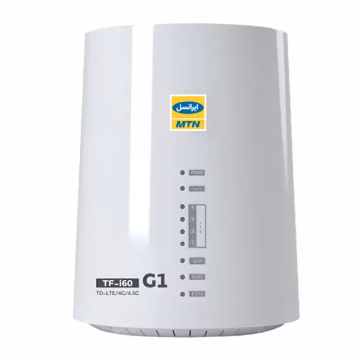 مودم 4G/TD-LTE ایرانسل مدل TF i60 G1 به همراه سیم کارت دو قلو و 24 گیگابایت اینترنت سه ماهه و 45 گیگابایت اینترنت شش ماهه و 2 عدد سیم کارت دائمی طلایی