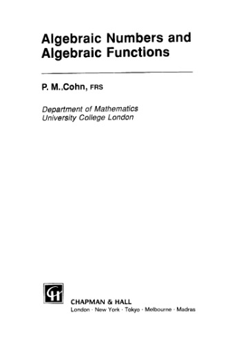 خرید و دانلود نسخه کامل کتاب Algebraic numbers and algebraic functions