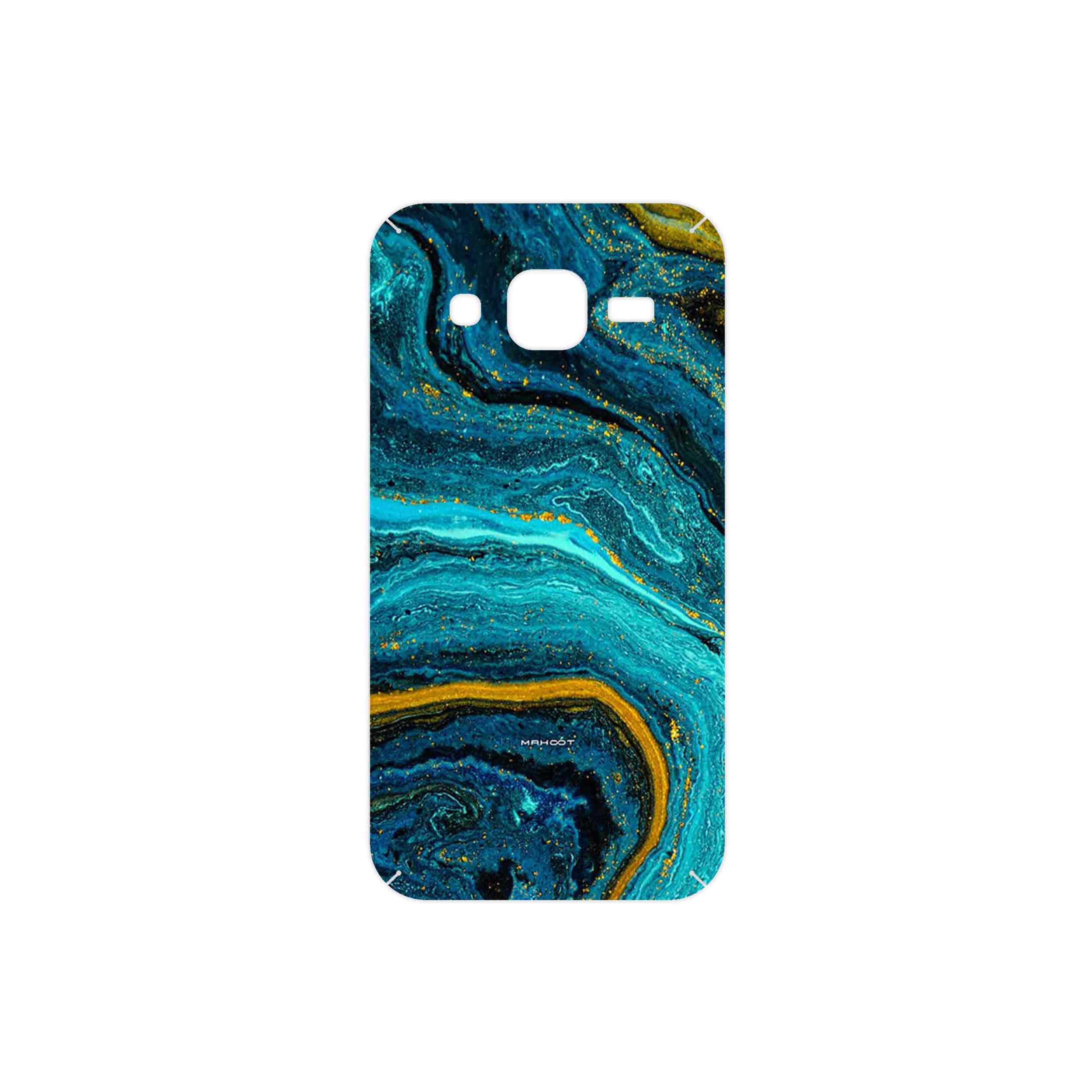 برچسب پوششی ماهوت مدل Turquoise marblewith golden streaks مناسب برای گوشی موبایل سامسونگ Galaxy Core Prime