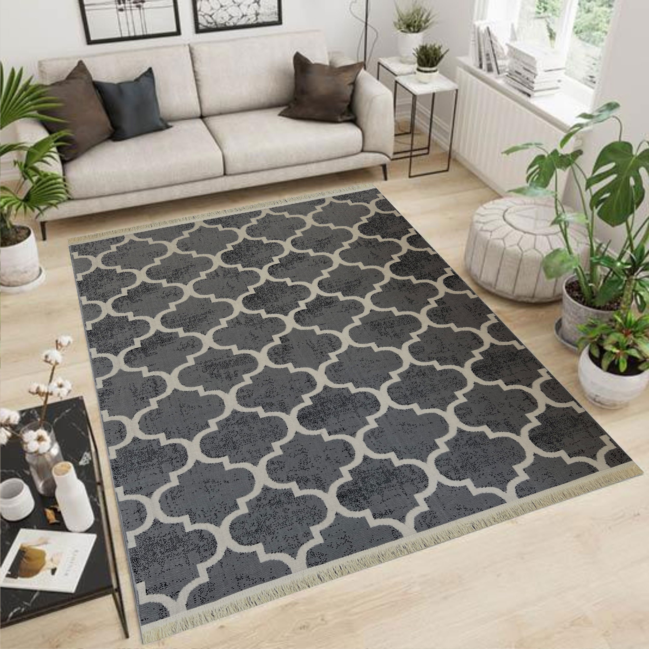 گلیم   ماشینی2 متری(2-1) رنگ نقره ای  طرح فرهاد