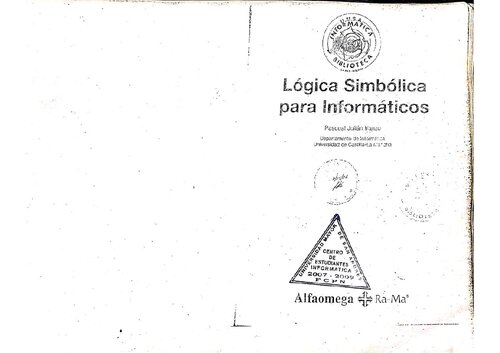 خرید و دانلود نسخه کامل کتاب Lógica Simbólica para Informáticos.