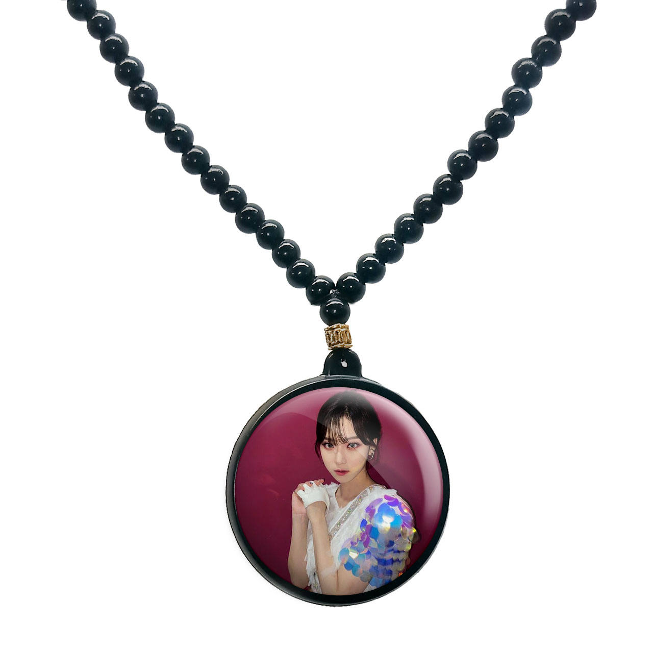 گردنبند پرمانه طرح aespa کد pmd.18481 مدل دو طرفه