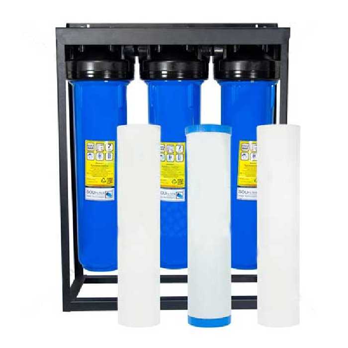 پیش تصفیه آب سه مرحله ای سوفیلتر  جامبو الیاف کربن الیاف 20 اینچ