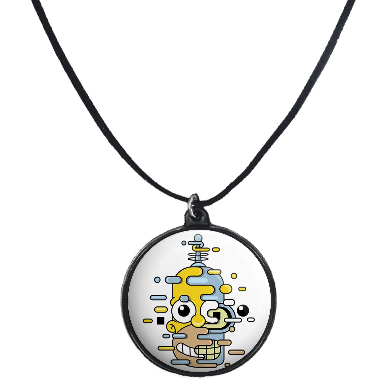 گردنبند پرمانه طرح سیمپسون ها کد pmb.21316 مدل دو طرفه