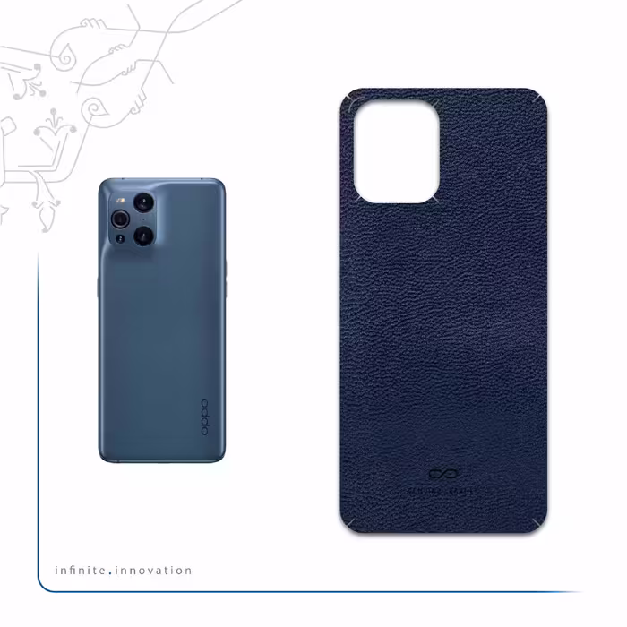 برچسب پوششی ماهوت مدل Deep-Blue-Leather مناسب برای گوشی موبایل اپو Find X3 Pro