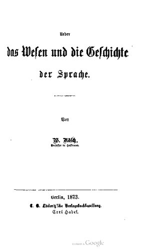 خرید و دانلود نسخه کامل کتاب Ueber das Wesen und die Geschichte der Sprache.