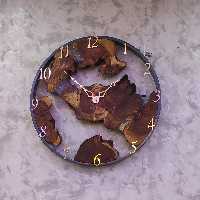 ساعت دیواری روستیک  چوب زیبای زیتون سایز 45  موتور آرم گرد سایلنت با دو سال گارانتی تعویض