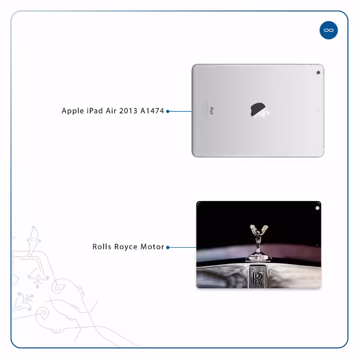 برچسب پوششی ماهوت مدل Rolls-Royce Motor مناسب برای تبلت اپل iPad Air 2013 A1474