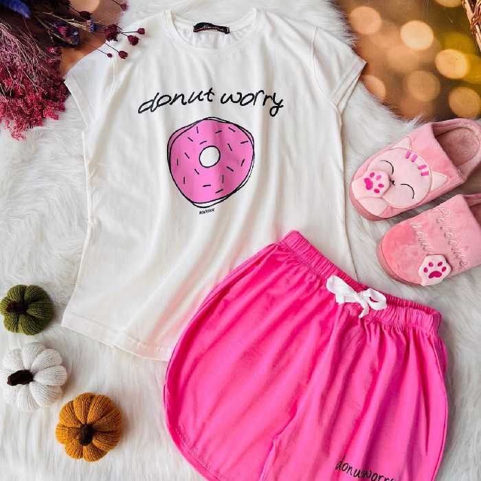 ست تیشرت و شلوارک دونات فری سایز 