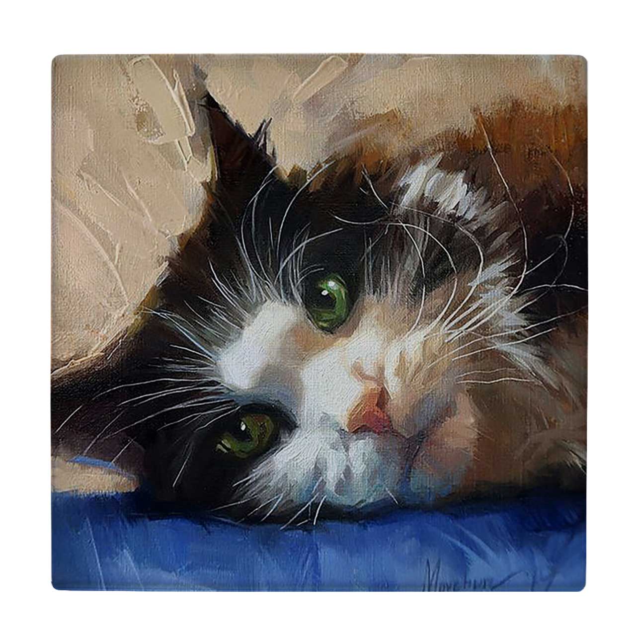 کاشی کارنیلا طرح نقاشی گربه کد wkk1943