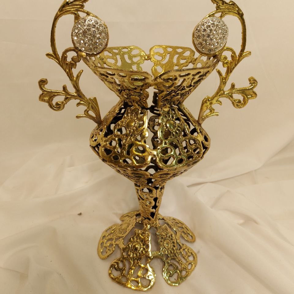 گلدان رومیزی دسته نگین ارتفاع 40 سانت