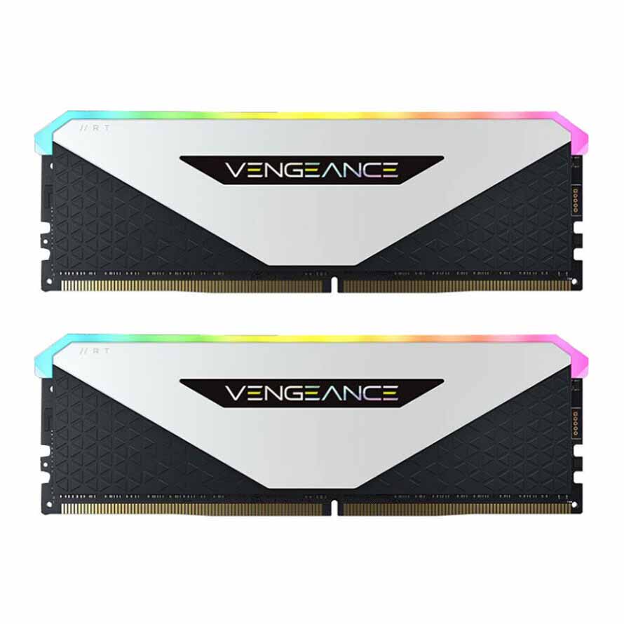 خرید رم کورسیر RAM Corsair VENGEANCE RGB RT White 16GB 8GBx2 3600MHz CL18 با بهترین قیمت