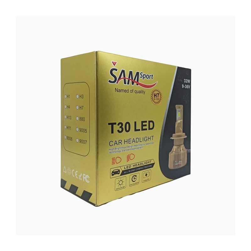 لامپ هدلایت خودرو پایه H7 سام Sam T30