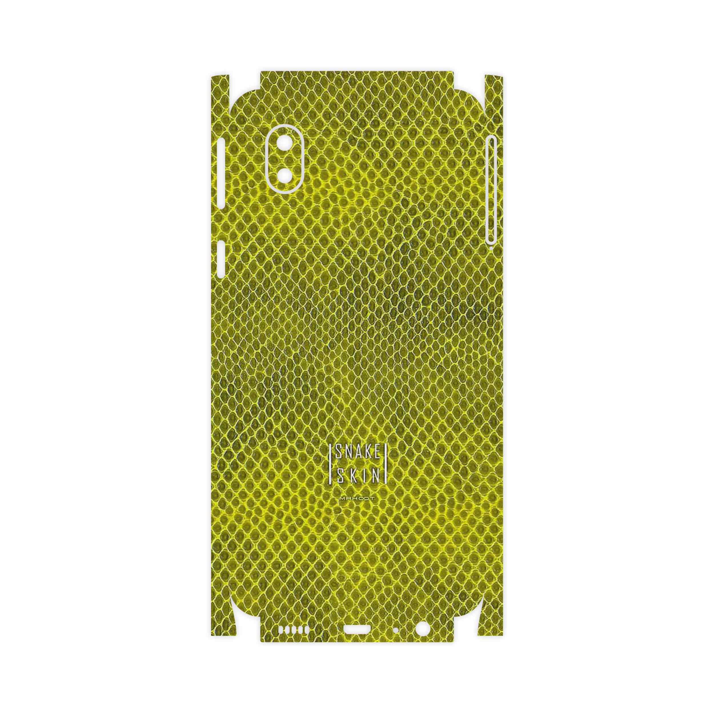 برچسب پوششی ماهوت مدل Yellow Snake Skin-FullSkin مناسب برای گوشی موبایل سامسونگ Galaxy A01 Core