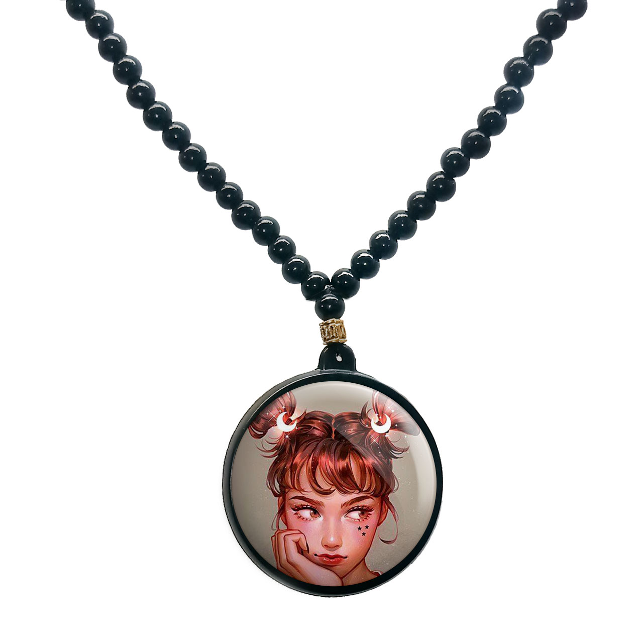 گردنبند پرمانه طرح دخترونه کد pmd.2443 مدل دو طرفه