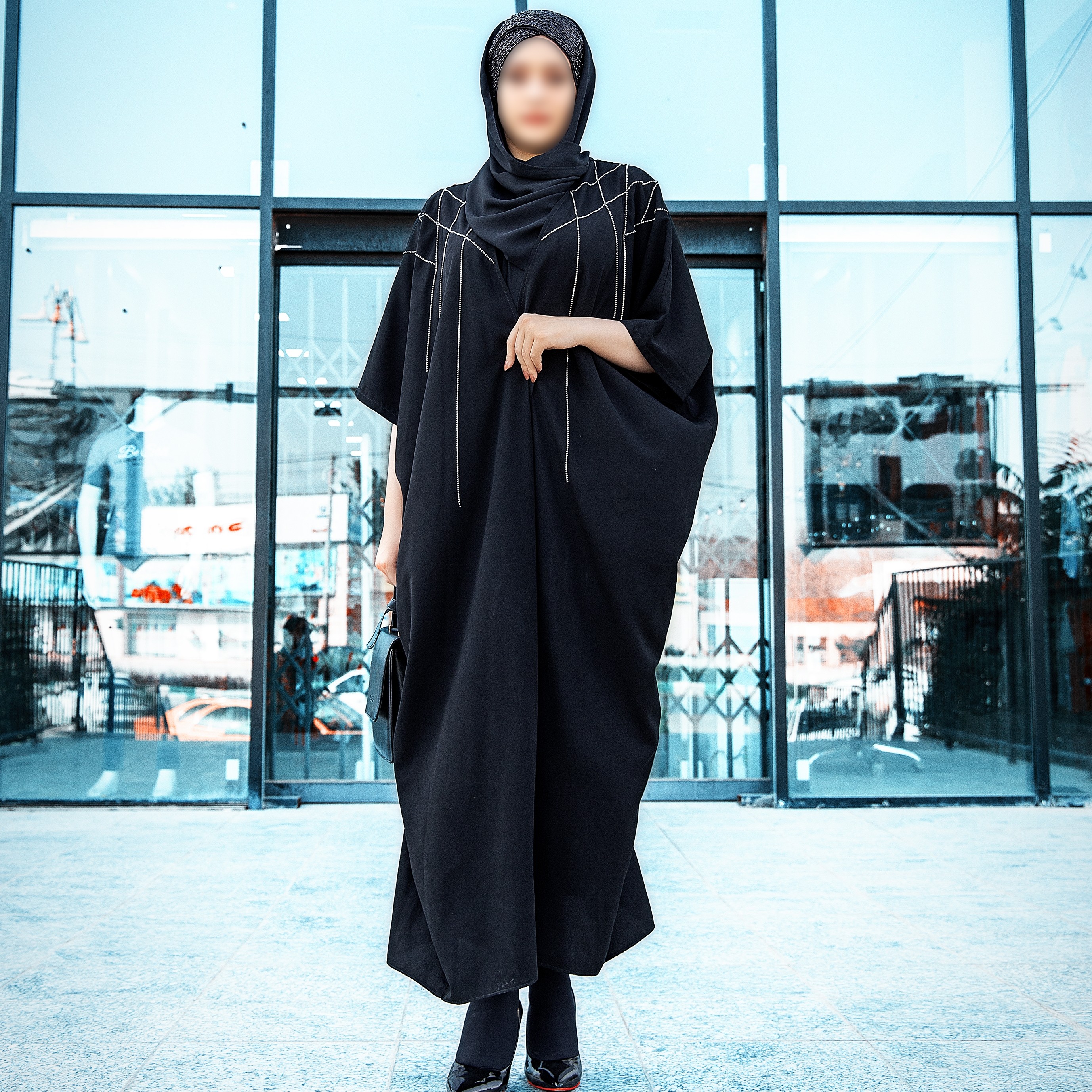 عبا کار شده آویزدار کرپ