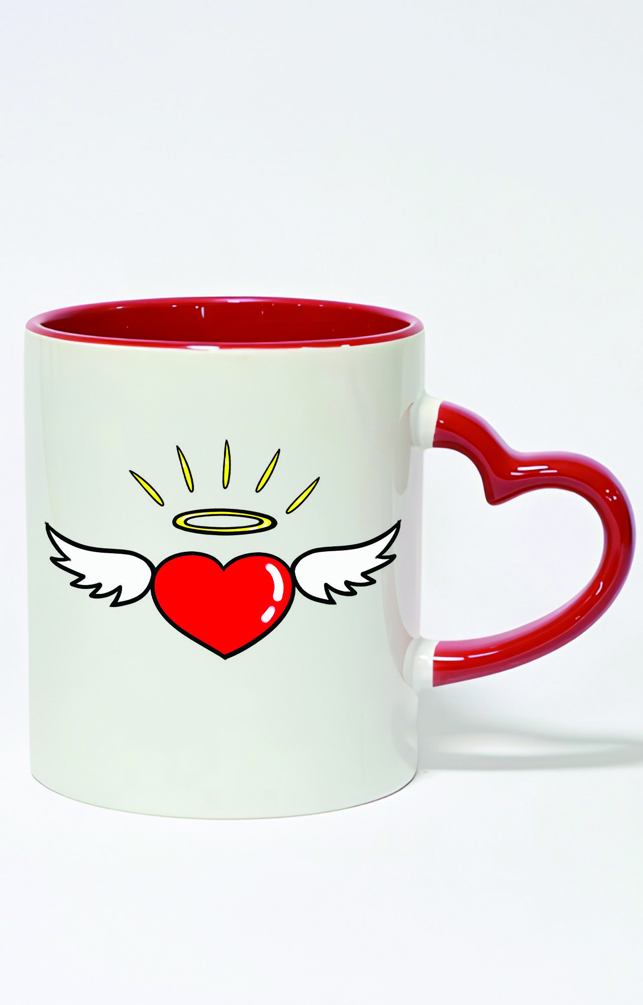 ماگ دسته قلبی رنگی طرح قلب کد 3433