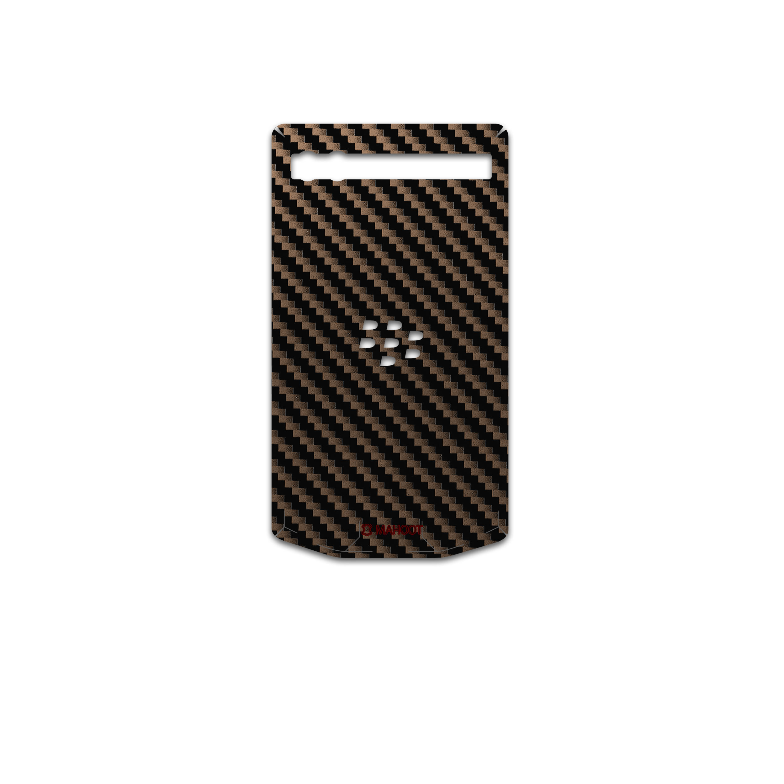 برچسب پوششی ماهوت مدل Glossy-Brown-Fiber مناسب برای گوشی موبایل بلک بری Porsche Design P9983