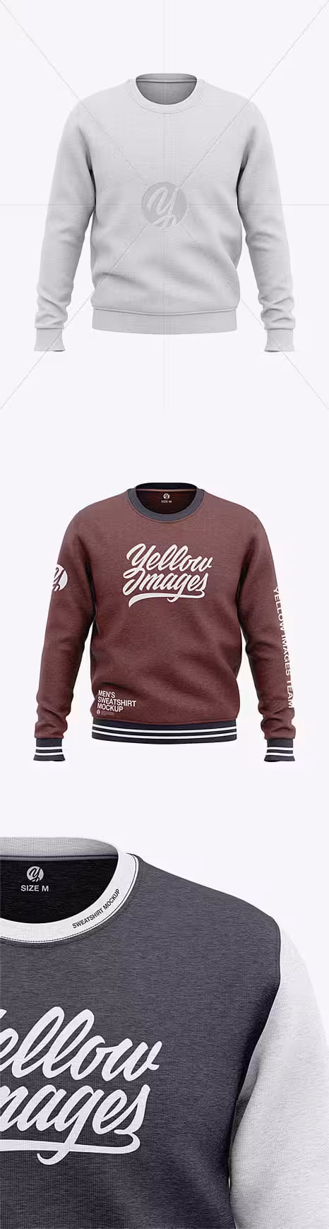 دانلود Men’s Heather Crew Neck Sweatshirt – Front View