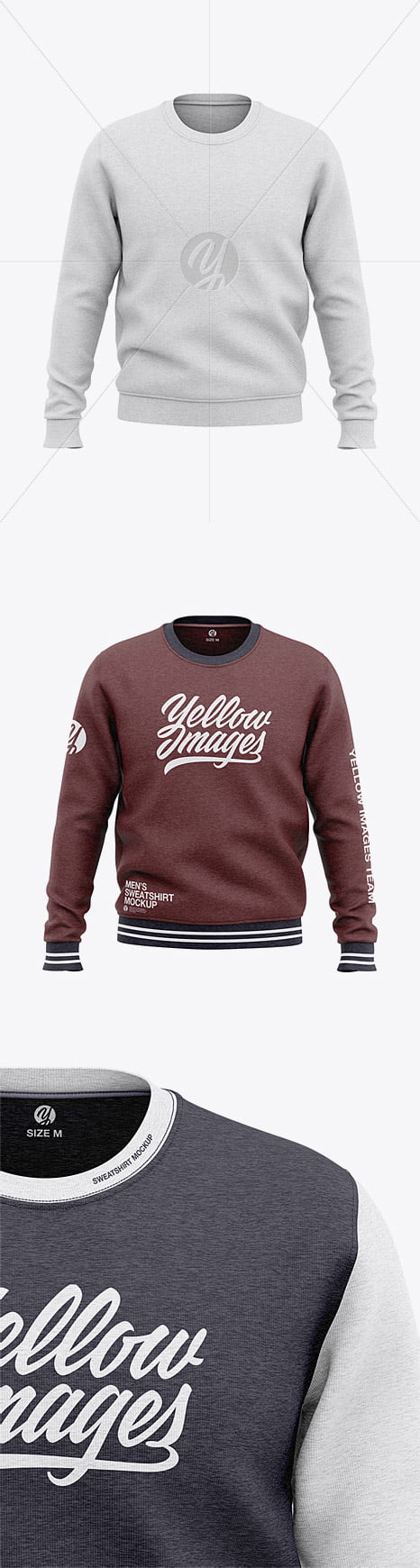 دانلود Men’s Heather Crew Neck Sweatshirt – Front View