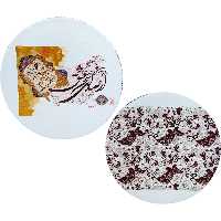 بشقاب دیوارکوب سفالی مدل شعر عاشقانه کد 11 مجموعه 2 عددی