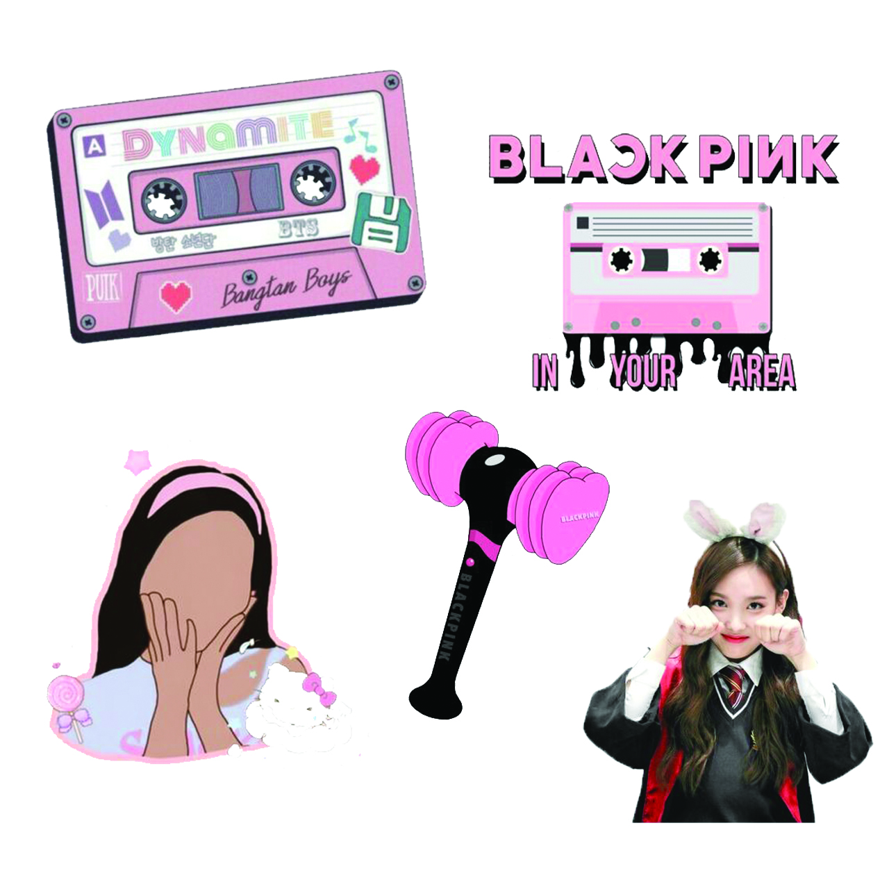 استیکر تزئینی موبایل و تبلت مدل BLACKPINK کد 5108 مجموعه 5 عددی