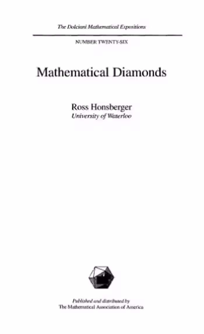 خرید و دانلود نسخه کامل کتاب Mathematical diamonds